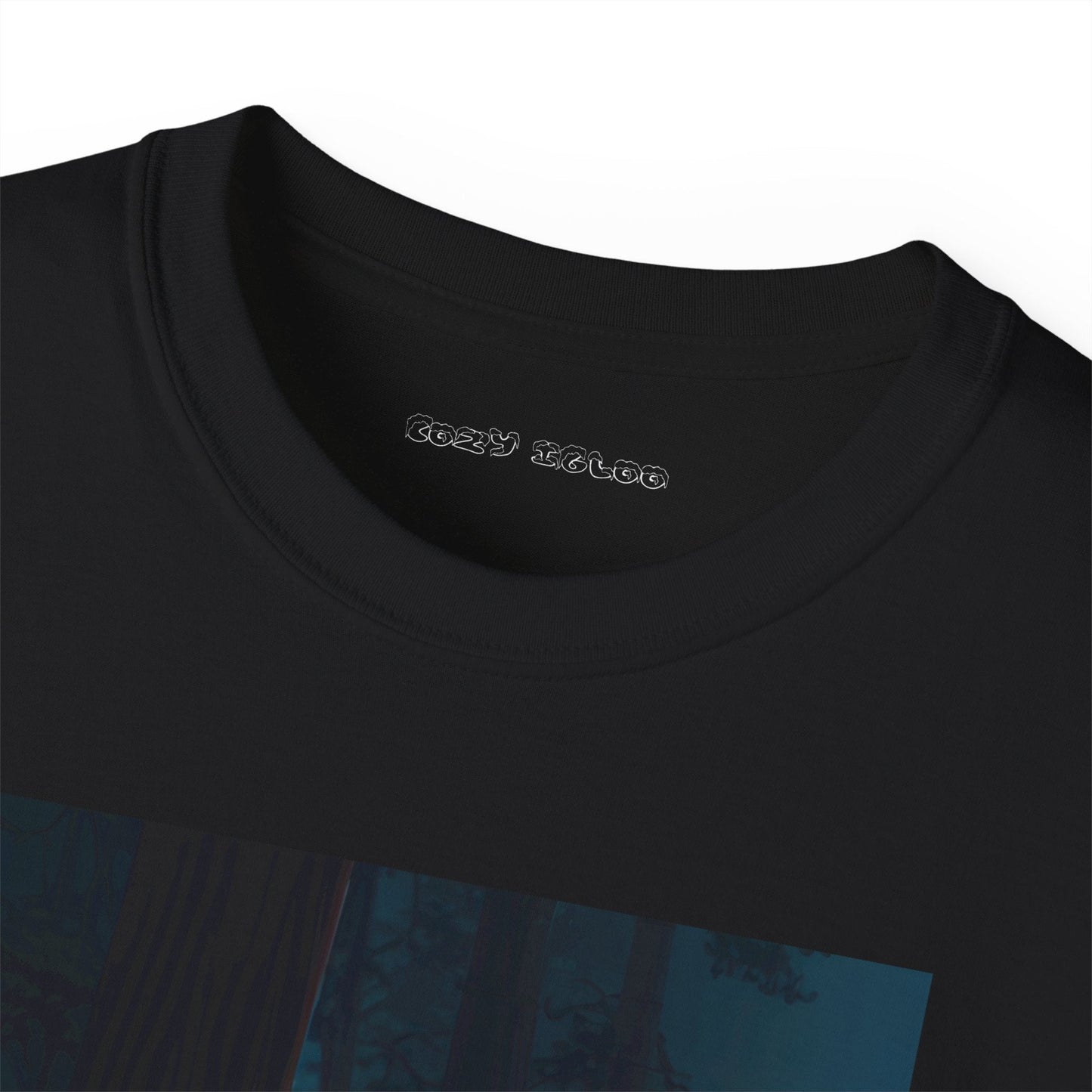 Raccoon sitting by campfire Tee - Cozy Igloo