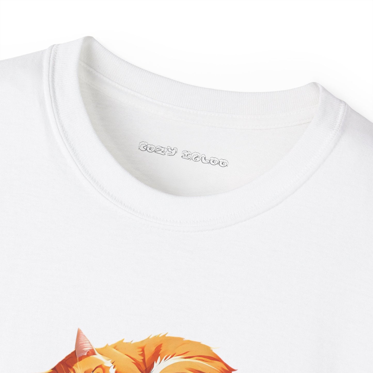Sleeping Orange Cat Tee - Cozy Igloo