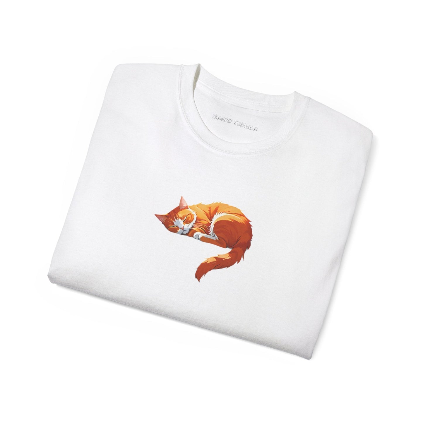 Sleeping Orange Cat Tee - Cozy Igloo